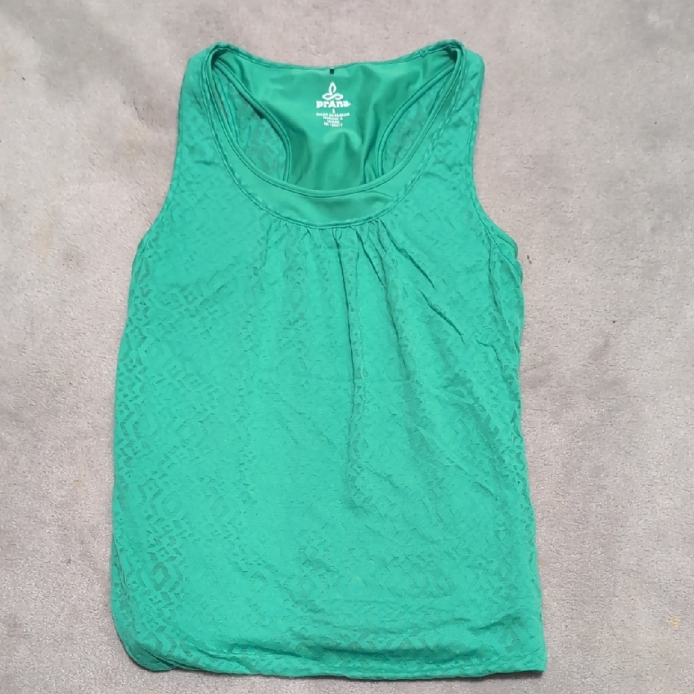 Prana Green Textured Tank Top